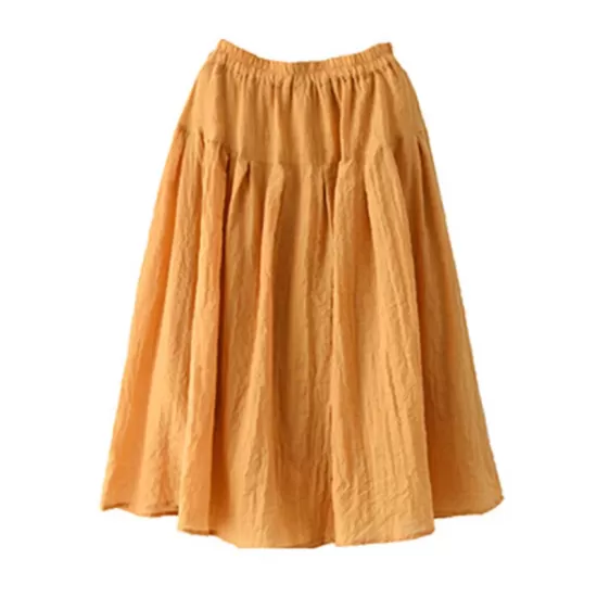 Casual Solid Color Empire A-Line Skirt