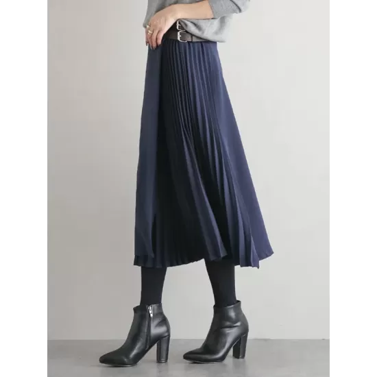 Graceful A-Line Pleated Skirt