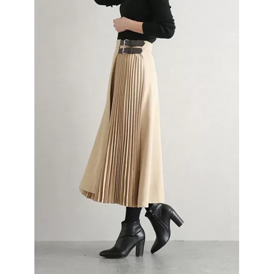 Graceful A-Line Pleated Skirt