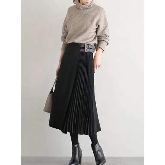 Graceful A-Line Pleated Skirt