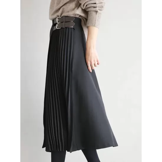 Graceful A-Line Pleated Skirt