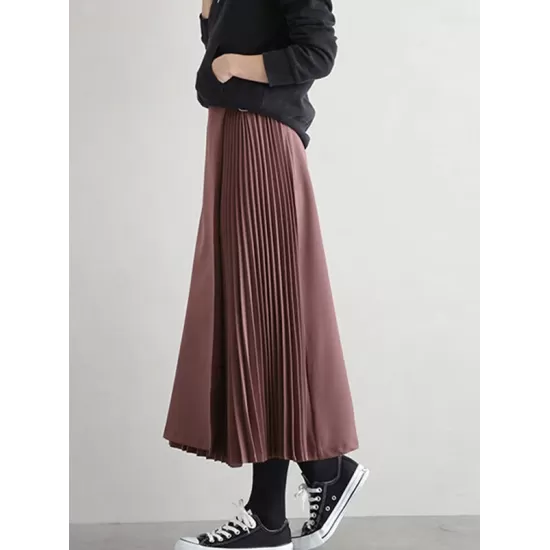 Graceful A-Line Pleated Skirt