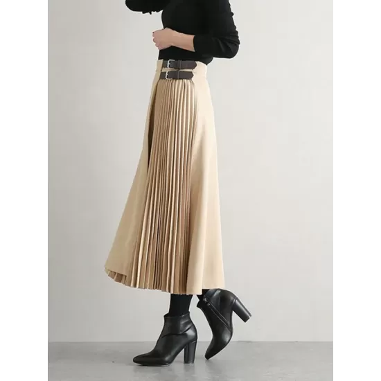 Graceful A-Line Pleated Skirt