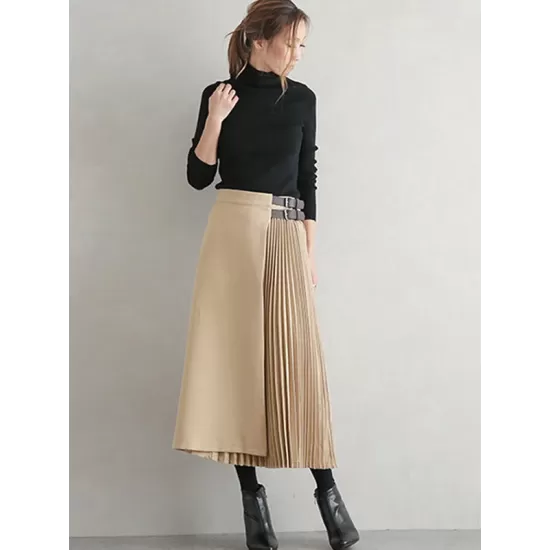 Graceful A-Line Pleated Skirt