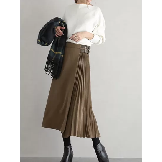 Graceful A-Line Pleated Skirt