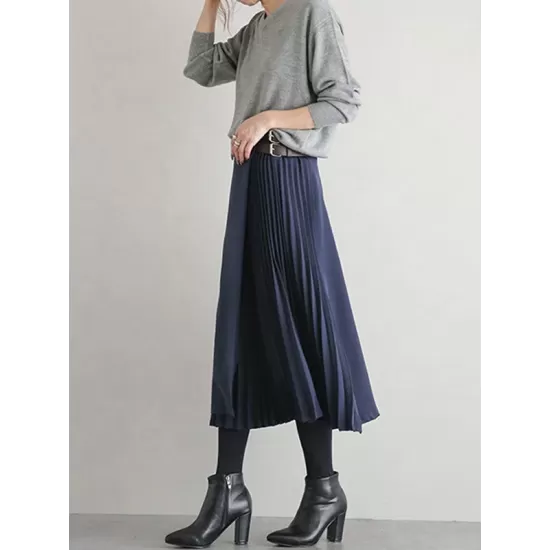 Graceful A-Line Pleated Skirt