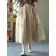 Simple Loose Solid Color Split-Joint Bubble Skirt