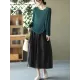 Simple Loose Solid Color Split-Joint Bubble Skirt