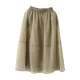 Simple Loose Solid Color Split-Joint Bubble Skirt