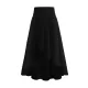 Simple  Asymmetric Split-Front Falbala Solid Color  Skirts Bottoms