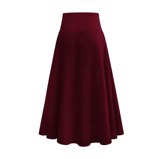 Simple  Asymmetric Split-Front Falbala Solid Color  Skirts Bottoms