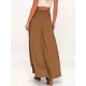 Simple  Asymmetric Split-Front Falbala Solid Color  Skirts Bottoms