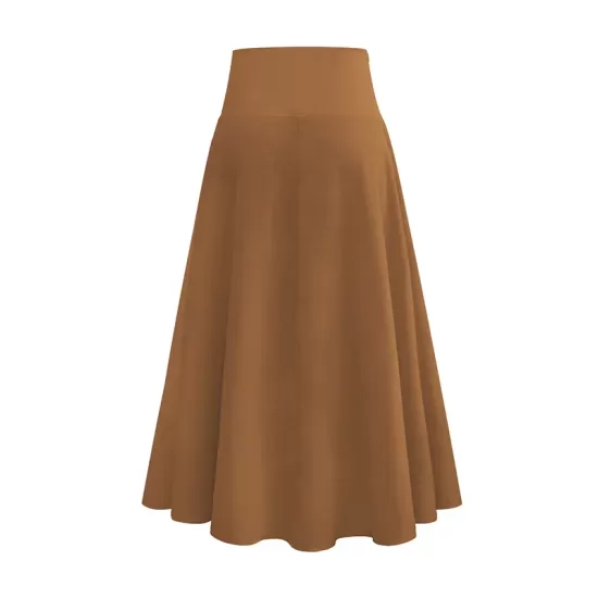 Simple  Asymmetric Split-Front Falbala Solid Color  Skirts Bottoms