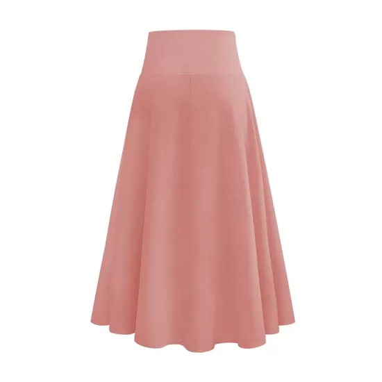 Simple  Asymmetric Split-Front Falbala Solid Color  Skirts Bottoms