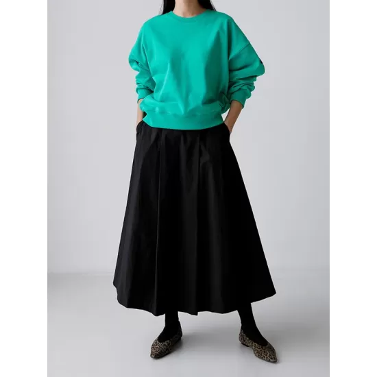 Solid Color A-line Loose Skirts Bottoms