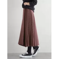 Graceful A-Line Pleated Skirt