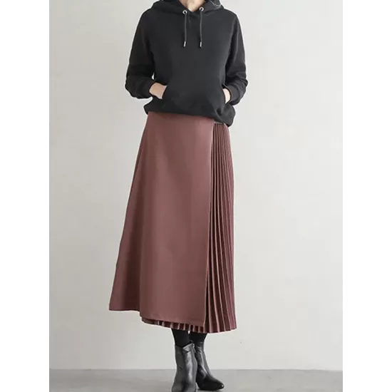 Graceful A-Line Pleated Skirt