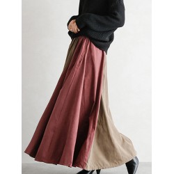 Elegant Split-Joint Color Skirt