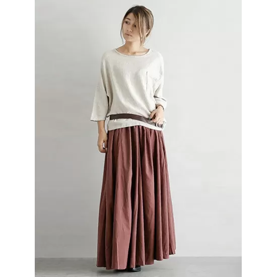 Elegant Split-Joint Color Skirt