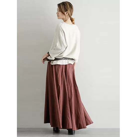 Elegant Split-Joint Color Skirt