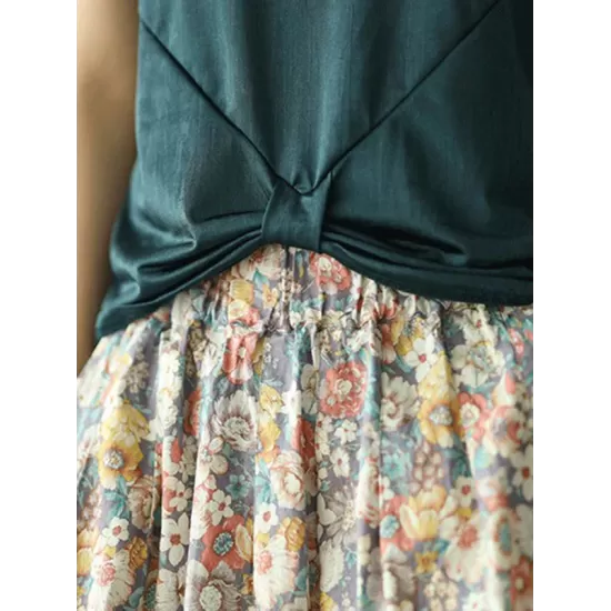 Original Floral Cotton-Blend A-Line Skirt