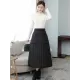 Vintage Loose Elasticity High-Waisted A-Line Padded Skirt Bottom