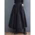 Urban Loose Drawstring High Waisted Black Bubble Skirt