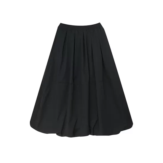 Urban Loose Drawstring High Waisted Black Bubble Skirt