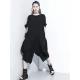 Loose Solid Color Round-Neck Short Sleeves  Tops+ Elasticity Pleated Cropped Pants Two Pieces Set