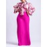 Long Sleeves Floral Printed Blouse + Split-Back Solid Color Skirt Two Pieces Set