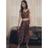 Vacation Loose Sleeveless Printing U-Neck Two Pieces Set