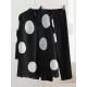 Pleated Polka Dot Long Sleeves Loose Stand Collar Two Pieces Set