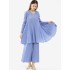 Urban Pleated Solid Color V-Neck Long Sleeves T-Shirt&Flared Pantstwo Pieces Set