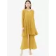 Urban Pleated Solid Color V-Neck Long Sleeves T-Shirt&Flared Pantstwo Pieces Set