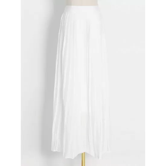 Original Sleeveless Irregularity Solid Color High-Neck T-Shirt Top&Pleated Skirt Bottom Two Pieces Set