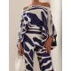 Printed Off-The-Shoulder Top + Wide Leg  Pants Two Pieces Set