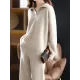 Loose Solid Color Long Sleeves Polo Sweater Top + Pants Bottom Two Pieces Set