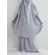 Solid Color Batwing Sleeves Long Sleeves Muslim High Neck Shirts Top + Skirts Bottom Two Pieces Set