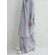 Solid Color Batwing Sleeves Long Sleeves Muslim High Neck Shirts Top + Skirts Bottom Two Pieces Set