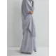 Solid Color Batwing Sleeves Long Sleeves Muslim High Neck Shirts Top + Skirts Bottom Two Pieces Set