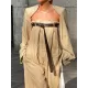 Buttoned Long Sleeves Collarless Outerwear Top + Wide Leg Belted Jumpsuits Two Pieces Set