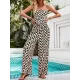 Flower Print Tied Sleeveless Tube Top + Wide Leg Elasticity Pockets Pants Bottom Two Pieces Set