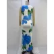 Round-Neck Sleeveless Flower Print Vest Top + Bodycon Skirts Bottom Two Pieces Set