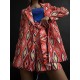 Notched Collar Long Sleeves Loose Buttoned Pockets Printed Blazer Top + Shorts Bottom Two Pieces Set