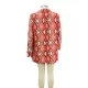 Notched Collar Long Sleeves Loose Buttoned Pockets Printed Blazer Top + Shorts Bottom Two Pieces Set