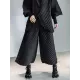 Urban Solid Color Pleated Outerwear&Pants Two Pieces Set