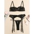 Sexy Lace See-Through Underwired Three-Piece Lingerie Set