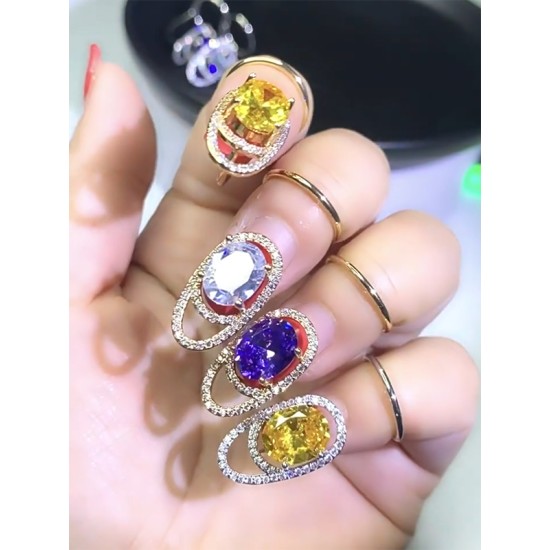 Rhinestone Geometric Nail Ring