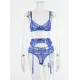 Sexy Lace Split-Joint Underwired Three-Piece Lingerie Set