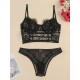 Sexy Lace Hollow Underwired Split Erotic Lingerie